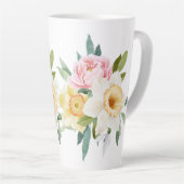 Pioen Bloemen Boeket Latte Mok (Rechterhoek)