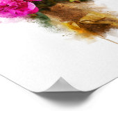 Pioen bloemen boeket poster (Hoek)