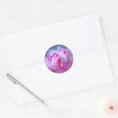 Pioen Bloemen Bruiloft Uitnodiging Seals Ronde Sticker (Envelop)