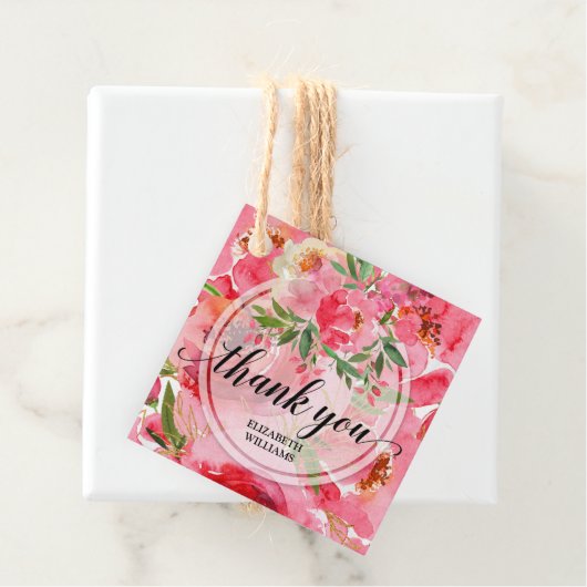 Pioen Bloemen Dank Je Bedankjes Labels (In situ)