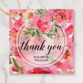 Pioen Bloemen Dank Je Bedankjes Labels (Voorkant)