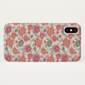 Pioen bloemen en bladeren patroon Case-Mate iPhone case (Achterkant (horizontaal))