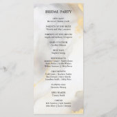 Pioen Bloemen Goud Grijs Zilver Ceremonie Programmakaart (Achterkant)