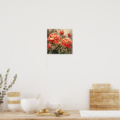 Pioen Bloemen Kunst Print (Keuken)