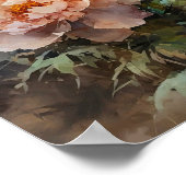 Pioen Bloemen Kunst Print (Hoek)