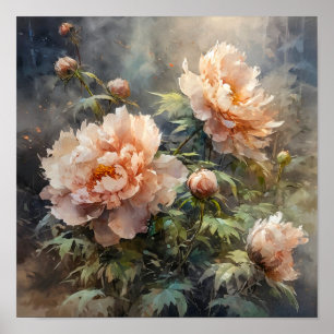 Pioen Bloemen Kunst Print