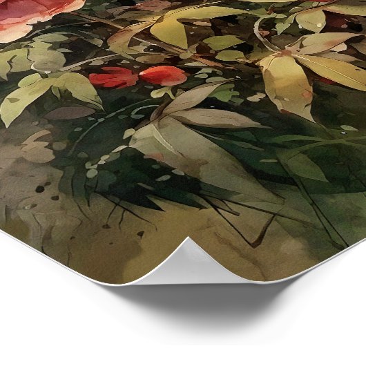 Pioen Bloemen Kunst Print (Hoek)