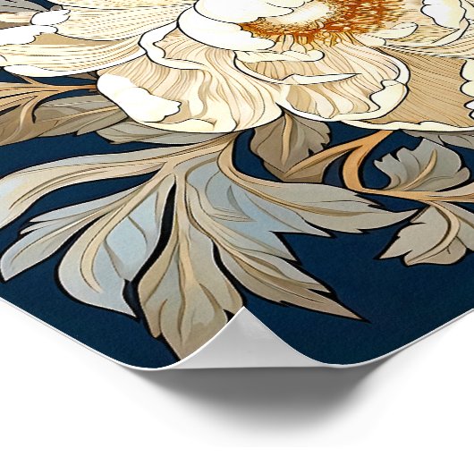 Pioen Bloemen Kunst Print (Hoek)