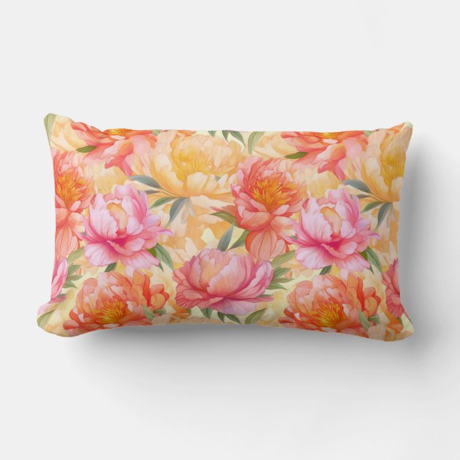 Pioen Bloemen Kussen (Voorkant)