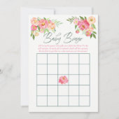 Pioen bloemen Lente Baby Shower Baby Bingo Kaart (Voorkant)