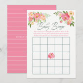 Pioen bloemen Lente Baby Shower Baby Bingo Kaart (Voorkant / Achterkant)