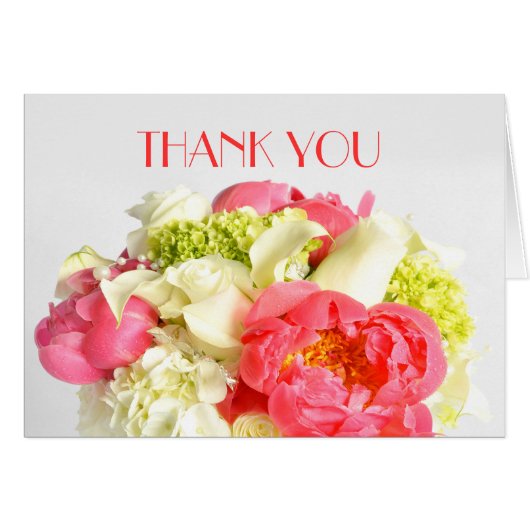 Pioen Bloemen Lief Boeket Dank u (Voorkant Horizontaal)