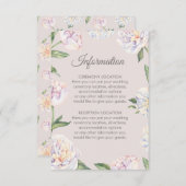 Pioen Bloemen Mauve Bruiloft Informatie Kaarten (Voorkant / Achterkant)