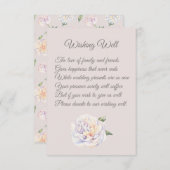 Pioen Bloemen Mauve Bruiloft Wishing Well Kaarten (Voorkant / Achterkant)