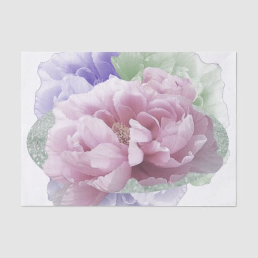 Pioen Bloemen Meerkleurig Tissuepapier (Voorkant)