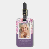 Pioen Bloemen Memorial Gebed Bagagelabel (Voorkant verticaal)