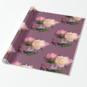 Pioen Bloemen mooi Wrapping Papier (Uitgerold)