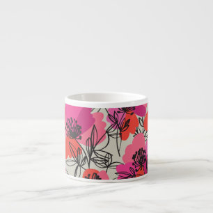 Pioen Bloemen Naadloos Patroon. Espresso Kop