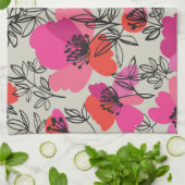 Pioen Bloemen  Naadloos Patroon. Theedoek (Gevouwen)