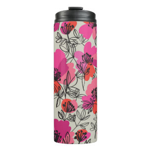 Pioen Bloemen Naadloos Patroon. Thermosbeker