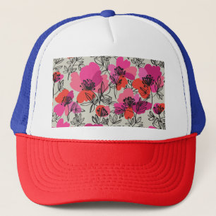 Pioen Bloemen Naadloos Patroon. Trucker Pet