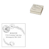 Pioen Bloemen retouradres Rubberstempel (Gestempeld)