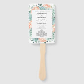 Pioen Bloemen Succulenten Bruiloft Programma Handwaaier (Voorkant)