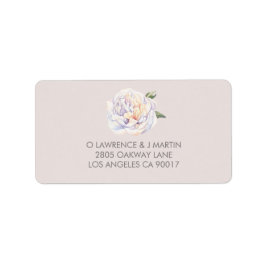 Pioen Bloemen Waterverf Mauve Etiket