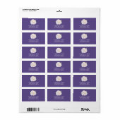Pioen Bloemen Waterverf Violet Paarse Etiket (Full Sheet)