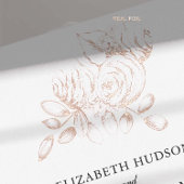 Pioen Bloemenkunst Schets Roos Goud Classic Bruilo Folie Uitnodiging