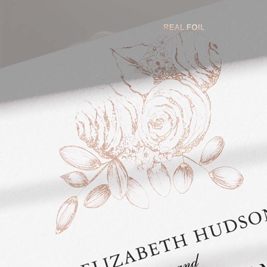 Pioen Bloemenkunst Schets Roos Goud Classic Bruilo Folie Uitnodiging