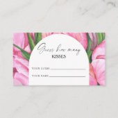 Pioen bloemenspel - raad hoeveel kisses bruids spe informatiekaartje (Voorkant)