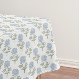 Pioen Bloemig Blokprint Cottage Wit Blauw Groen Tafelkleed