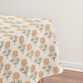 Pioen Bloemige Blokprint Vintage Boho Warm Neutraa Tafelkleed