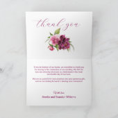 Pioen Bloemige Trouw Dank Je Kaart (Binnen)