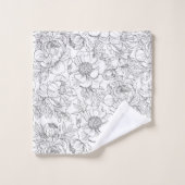 pioen bloemmotief bad handdoek (Wasdoekje)