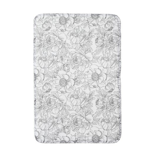  pioen bloemmotief badmat (Voorkant Verticaal)