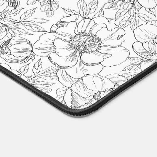 pioen bloemmotief bureaumat (Hoek)