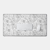  pioen bloemmotief bureaumat (Keyboard & Muis)