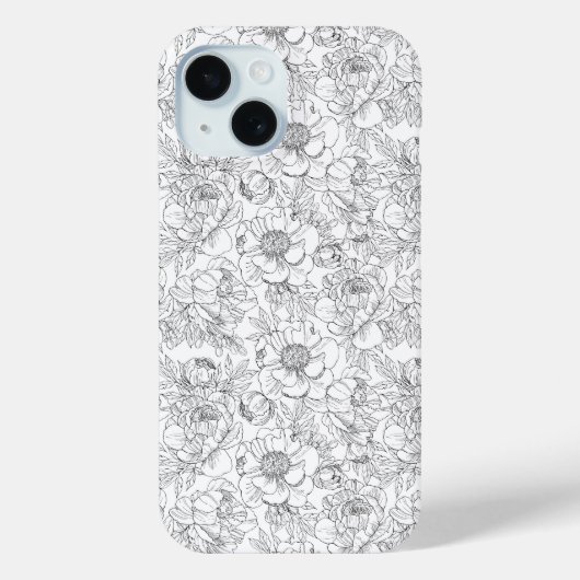 pioen bloemmotief Case-Mate iPhone case (Achterkant)