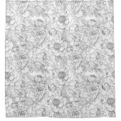 pioen bloemmotief douchegordijn (Voorkant)