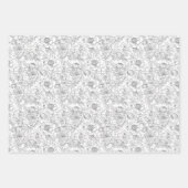  pioen bloemmotief inpakpapier vel (Voorkant)