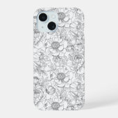  pioen bloemmotief iPhone 15 case (Achterkant)