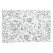 pioen bloemmotief kussensloop (Voorkant-Rechts)