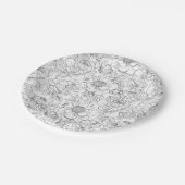  pioen bloemmotief papieren bordje (Gekanteld)