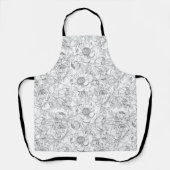  pioen bloemmotief schort (Voorkant)