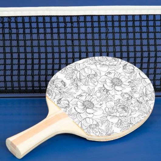  pioen bloemmotief tafeltennisbatje (Insitu)