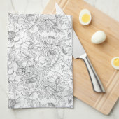 pioen bloemmotief theedoek (Quarter Fold)