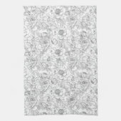  pioen bloemmotief theedoek (Verticaal)