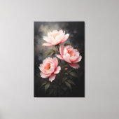 Pioen Bloemschilderij Canvas Afdruk (Voorkant)